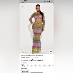 Fashion Nova Electric 2 piece set. Size 2X.